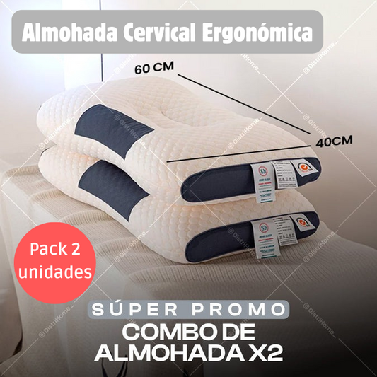 JUEGO DE ALMOHADAS CERVICALES ERGONOMICAS